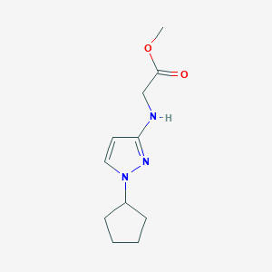 molecular formula C11H17N3O2 B2639244 Methyl 2-[(1-cyclopentylpyrazol-3-yl)amino]acetate CAS No. 2247207-59-4