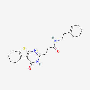 molecular formula C21H27N3O2S B2639268 N-[2-(1-CYCLOHEXEN-1-YL)ETHYL]-3-(4-OXO-3,4,5,6,7,8-HEXAHYDRO[1]BENZOTHIENO[2,3-D]PYRIMIDIN-2-YL)PROPANAMIDE CAS No. 950313-41-4