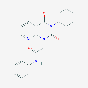 molecular formula C22H24N4O3 B2639287 2-{3-cyclohexyl-2,4-dioxo-1H,2H,3H,4H-pyrido[2,3-d]pyrimidin-1-yl}-N-(2-methylphenyl)acetamide CAS No. 902922-49-0