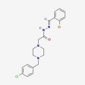 B2639297 N'-[(E)-(2-bromophenyl)methylidene]-2-[4-(4-chlorobenzyl)piperazin-1-yl]acetohydrazide CAS No. 1158765-05-9