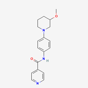molecular formula C18H21N3O2 B2639350 N-(4-(3-methoxypiperidin-1-yl)phenyl)isonicotinamide CAS No. 1797278-72-8