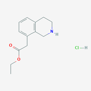 molecular formula C13H18ClNO2 B2639358 Ethyl 2-(1,2,3,4-tetrahydroisoquinolin-8-yl)acetate hydrochloride CAS No. 2260933-45-5