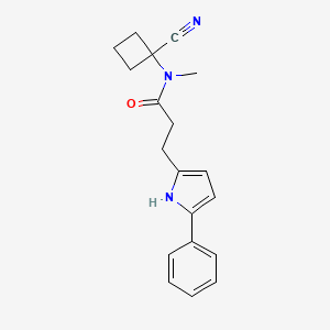 molecular formula C19H21N3O B2639360 N-(1-cyanocyclobutyl)-N-methyl-3-(5-phenyl-1H-pyrrol-2-yl)propanamide CAS No. 1797318-48-9