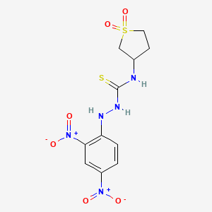 molecular formula C11H13N5O6S2 B2639363 2-(2,4-dinitrophenyl)-N-(1,1-dioxidotetrahydrothiophen-3-yl)hydrazinecarbothioamide CAS No. 443652-89-9