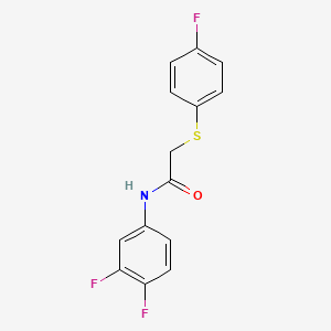 molecular formula C14H10F3NOS B2639368 N-(3,4-difluorophenyl)-2-[(4-fluorophenyl)sulfanyl]acetamide CAS No. 329779-75-1