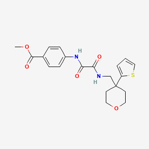 molecular formula C20H22N2O5S B2639383 methyl 4-[({[4-(thiophen-2-yl)oxan-4-yl]methyl}carbamoyl)formamido]benzoate CAS No. 1091418-58-4