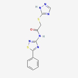 molecular formula C12H10N6OS2 B2639386 N-(5-phenyl-1,2,4-thiadiazol-3-yl)-2-(1H-1,2,4-triazol-3-ylsulfanyl)acetamide CAS No. 690646-64-1