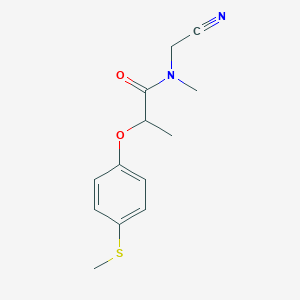 molecular formula C13H16N2O2S B2639387 N-(Cyanomethyl)-N-methyl-2-(4-methylsulfanylphenoxy)propanamide CAS No. 1436101-57-3