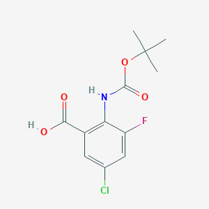 molecular formula C12H13ClFNO4 B2639405 5-Chloro-3-fluoro-2-[(2-methylpropan-2-yl)oxycarbonylamino]benzoic acid CAS No. 2248383-69-7