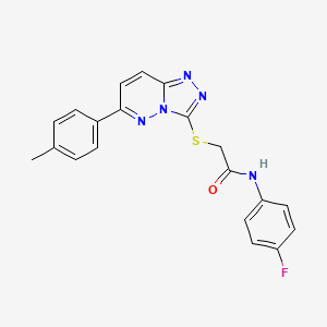 molecular formula C20H16FN5OS B2639422 N-(4-fluorophenyl)-2-((6-(p-tolyl)-[1,2,4]triazolo[4,3-b]pyridazin-3-yl)thio)acetamide CAS No. 894064-31-4