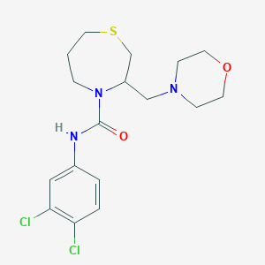 molecular formula C17H23Cl2N3O2S B2639435 N-(3,4-dichlorophenyl)-3-(morpholinomethyl)-1,4-thiazepane-4-carboxamide CAS No. 1421459-30-4