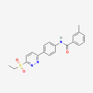 molecular formula C20H19N3O3S B2639471 N-{4-[6-(ethanesulfonyl)pyridazin-3-yl]phenyl}-3-methylbenzamide CAS No. 1005307-92-5