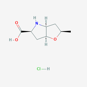 molecular formula C8H14ClNO3 B2639501 rac-(2R,3aS,5S,6aS)-2-methyl-hexahydro-2H-furo[3,2-b]pyrrole-5-carboxylic acid hydrochloride CAS No. 2247106-52-9