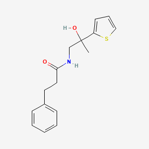 molecular formula C16H19NO2S B2639544 N-(2-hydroxy-2-(thiophen-2-yl)propyl)-3-phenylpropanamide CAS No. 1351604-84-6