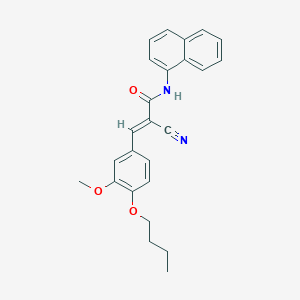 molecular formula C25H24N2O3 B2639549 3-(4-butoxy-3-methoxyphenyl)-2-cyano-N-(naphthalen-1-yl)prop-2-enamide CAS No. 380424-57-7