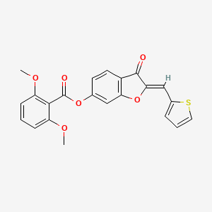 (2Z)-3-oxo-2-(thiophen-2-ylmethylidene)-2,3-dihydro-1-benzofuran-6-yl 2,6-dimethoxybenzoate