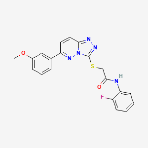 molecular formula C20H16FN5O2S B2639567 N-(2-fluorophenyl)-2-((6-(3-methoxyphenyl)-[1,2,4]triazolo[4,3-b]pyridazin-3-yl)thio)acetamide CAS No. 891095-24-2