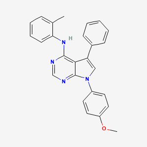molecular formula C26H22N4O B2639580 7-(4-methoxyphenyl)-N-(2-methylphenyl)-5-phenyl-7H-pyrrolo[2,3-d]pyrimidin-4-amine CAS No. 477228-01-6