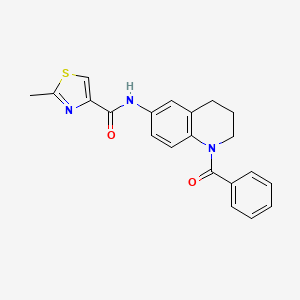 molecular formula C21H19N3O2S B2639592 N-(1-benzoyl-1,2,3,4-tetrahydroquinolin-6-yl)-2-methyl-1,3-thiazole-4-carboxamide CAS No. 1251691-31-2