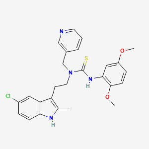 molecular formula C26H27ClN4O2S B2639605 1-[2-(5-chloro-2-methyl-1H-indol-3-yl)ethyl]-3-(2,5-dimethoxyphenyl)-1-[(pyridin-3-yl)methyl]thiourea CAS No. 687579-45-9