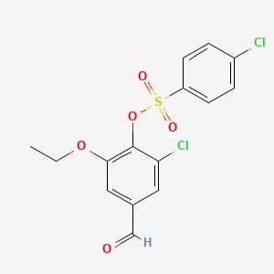 molecular formula C15H12Cl2O5S B2639608 2-Chloro-6-ethoxy-4-formylphenyl 4-chlorobenzenesulfonate CAS No. 431906-42-2