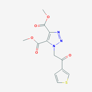 molecular formula C12H11N3O5S B2639619 dimethyl 1-[2-oxo-2-(3-thienyl)ethyl]-1H-1,2,3-triazole-4,5-dicarboxylate CAS No. 2058529-95-4