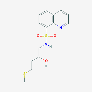 molecular formula C14H18N2O3S2 B2639632 N-[2-hydroxy-4-(methylsulfanyl)butyl]quinoline-8-sulfonamide CAS No. 2310208-04-7