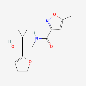 molecular formula C14H16N2O4 B2639634 N-[2-cyclopropyl-2-(furan-2-yl)-2-hydroxyethyl]-5-methyl-1,2-oxazole-3-carboxamide CAS No. 1396867-06-3