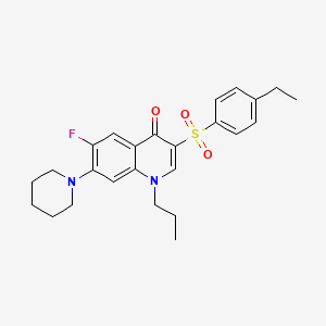 molecular formula C25H29FN2O3S B2639649 3-(4-Ethylbenzenesulfonyl)-6-fluoro-7-(piperidin-1-yl)-1-propyl-1,4-dihydroquinolin-4-one CAS No. 892769-99-2