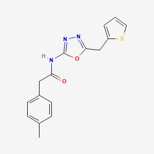 molecular formula C16H15N3O2S B2639651 N-(5-(thiophen-2-ylmethyl)-1,3,4-oxadiazol-2-yl)-2-(p-tolyl)acetamide CAS No. 1049175-43-0