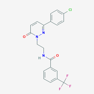 molecular formula C20H15ClF3N3O2 B2639657 N-{2-[3-(4-chlorophenyl)-6-oxo-1,6-dihydropyridazin-1-yl]ethyl}-3-(trifluoromethyl)benzamide CAS No. 921804-89-9