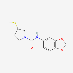 molecular formula C13H16N2O3S B2639669 N-(2H-1,3-benzodioxol-5-yl)-3-(methylsulfanyl)pyrrolidine-1-carboxamide CAS No. 2097895-14-0