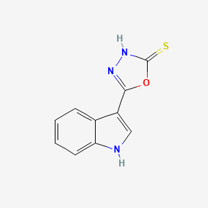 molecular formula C10H7N3OS B2639679 5-(1H-indol-3-yl)-1,3,4-oxadiazole-2-thiol CAS No. 379725-80-1