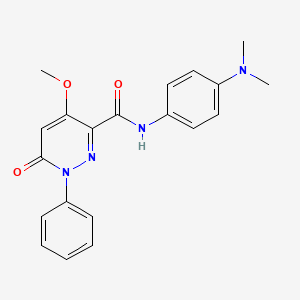 molecular formula C20H20N4O3 B2639687 N-[4-(dimethylamino)phenyl]-4-methoxy-6-oxo-1-phenyl-1,6-dihydropyridazine-3-carboxamide CAS No. 1004393-76-3