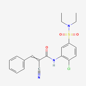 molecular formula C20H20ClN3O3S B2639714 N-[2-chloro-5-(diethylsulfamoyl)phenyl]-2-cyano-3-phenylprop-2-enamide CAS No. 325763-93-7