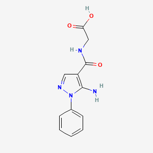 molecular formula C12H12N4O3 B2639752 2-[(5-amino-1-phenyl-1H-pyrazol-4-yl)formamido]acetic acid CAS No. 956191-91-6