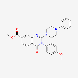 molecular formula C27H26N4O4 B2639763 Methyl 3-(4-methoxyphenyl)-4-oxo-2-(4-phenylpiperazin-1-yl)-3,4-dihydroquinazoline-7-carboxylate CAS No. 1112374-58-9