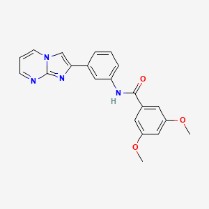 molecular formula C21H18N4O3 B2639767 N-(3-{imidazo[1,2-a]pyrimidin-2-yl}phenyl)-3,5-dimethoxybenzamide CAS No. 863020-15-9