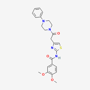 3,4-dimethoxy-N-{4-[2-oxo-2-(4-phenylpiperazin-1-yl)ethyl]-1,3-thiazol-2-yl}benzamide