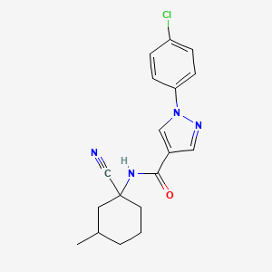 1-(4-Chlorophenyl)-N-(1-cyano-3-methylcyclohexyl)pyrazole-4-carboxamide