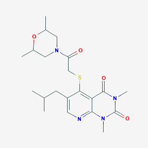5-((2-(2,6-dimethylmorpholino)-2-oxoethyl)thio)-6-isobutyl-1,3-dimethylpyrido[2,3-d]pyrimidine-2,4(1H,3H)-dione