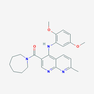 Azepan-1-yl(4-((2,5-dimethoxyphenyl)amino)-7-methyl-1,8-naphthyridin-3-yl)methanone