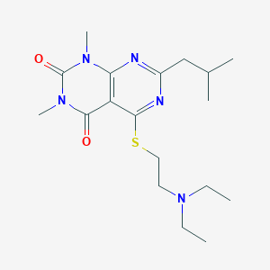 5-((2-(diethylamino)ethyl)thio)-7-isobutyl-1,3-dimethylpyrimido[4,5-d]pyrimidine-2,4(1H,3H)-dione