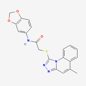 N-(benzo[d][1,3]dioxol-5-yl)-2-((5-methyl-[1,2,4]triazolo[4,3-a]quinolin-1-yl)thio)acetamide