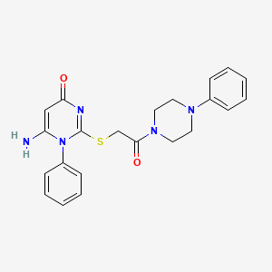 6-Amino-2-[2-oxo-2-(4-phenylpiperazin-1-yl)ethyl]sulfanyl-1-phenylpyrimidin-4-one