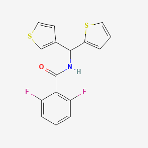 2,6-difluoro-N-(thiophen-2-yl(thiophen-3-yl)methyl)benzamide