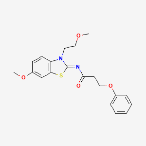 molecular formula C20H22N2O4S B2639800 (Z)-N-(6-methoxy-3-(2-methoxyethyl)benzo[d]thiazol-2(3H)-ylidene)-3-phenoxypropanamide CAS No. 865161-44-0