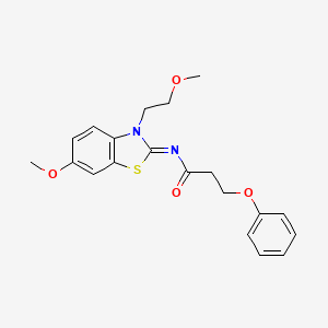 N-[6-methoxy-3-(2-methoxyethyl)-1,3-benzothiazol-2-ylidene]-3-phenoxypropanamide