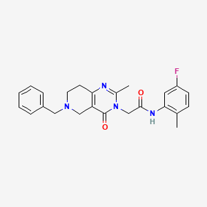 B2639810 2-(6-benzyl-2-methyl-4-oxo-5,6,7,8-tetrahydropyrido[4,3-d]pyrimidin-3(4H)-yl)-N-(5-fluoro-2-methylphenyl)acetamide CAS No. 1251587-09-3