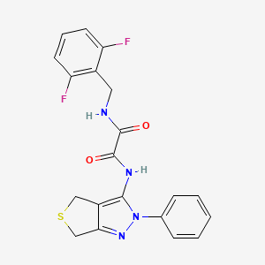 molecular formula C20H16F2N4O2S B2639823 N'-[(2,6-difluorophenyl)methyl]-N-{2-phenyl-2H,4H,6H-thieno[3,4-c]pyrazol-3-yl}ethanediamide CAS No. 941931-29-9
